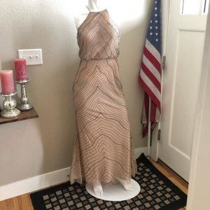 NWT Adrianna Papell size 4P Art Deco blousen gown